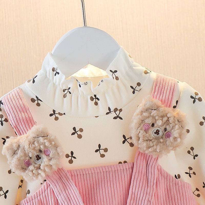 【Happy Baby】0-4Tahun Dress Lucu Rumbai Lengan Panjang Tali Depan QZ-85