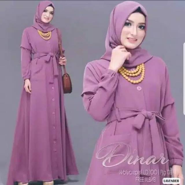 Dinar maxi dress baju gamis pakaian wanita fashion muslim