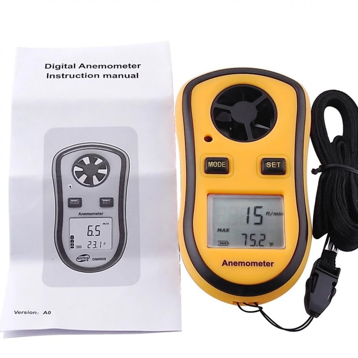GM8908 Digital Wind Speed Anemometer - Alat Ukur Kecepatan Angin