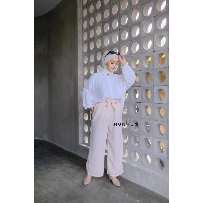 Premium Ribbon Pants Wolfish / Ansley Pants Celana Wolfish Panjang ANSLEY KULOT WOLFIS TALI JUMBO ANTI BENGAH DAILY KULOT HITS OOTD SELEBGRAM FASHION GROSIR Pusatgrosir_solo