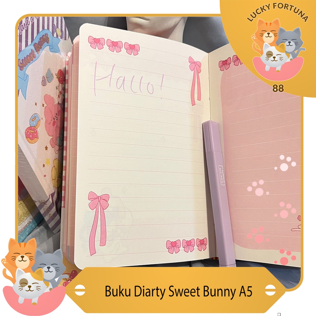 

[LuckyFortuna88] Buku Diary Sweet Bunny A5 Buku diary anak kecil Buku Notebook lucu a5 notepad a5 bunny lucu murah buku tulis anak kecil buku tulis diary anak kecil lucu murah