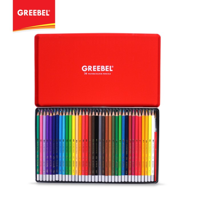 

Hadir Greebel 2736 Water Colour Pencil Tin Case (Hex 36 Warna) Hemat