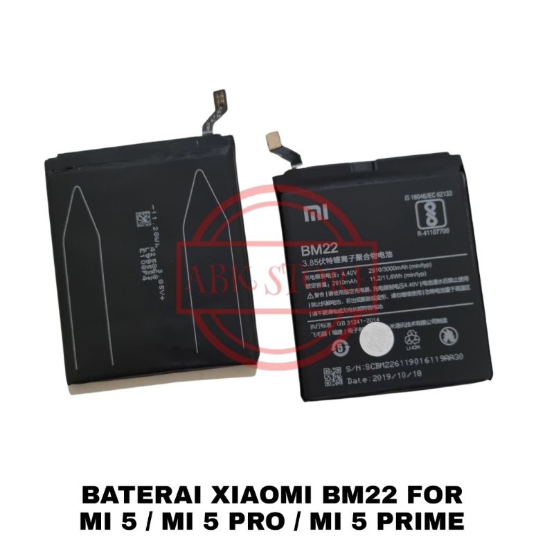 BATRE BATERAI BATTERY XIAOMI BM22 FOR MI 5 / MI 5 PRO / MI 5 PRIME ORIGINAL