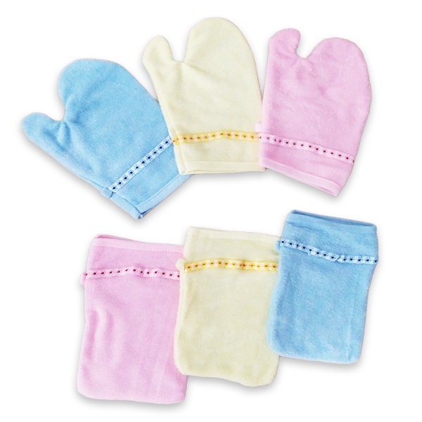 3pcs Waslap Mandi Bayi Murah Waslap Jari Kotak Kain Handuk Halus Warna Warni