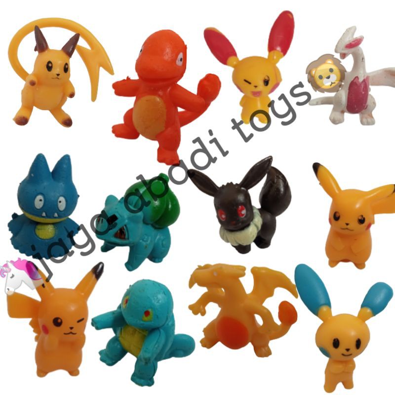 Mainan anak action figur Pokemon dan teman teman isi 12