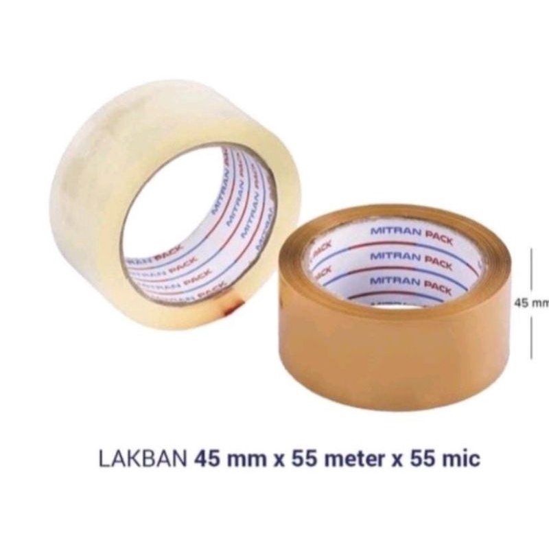 Selotip Clear Tape lakban isolasi bening coklat