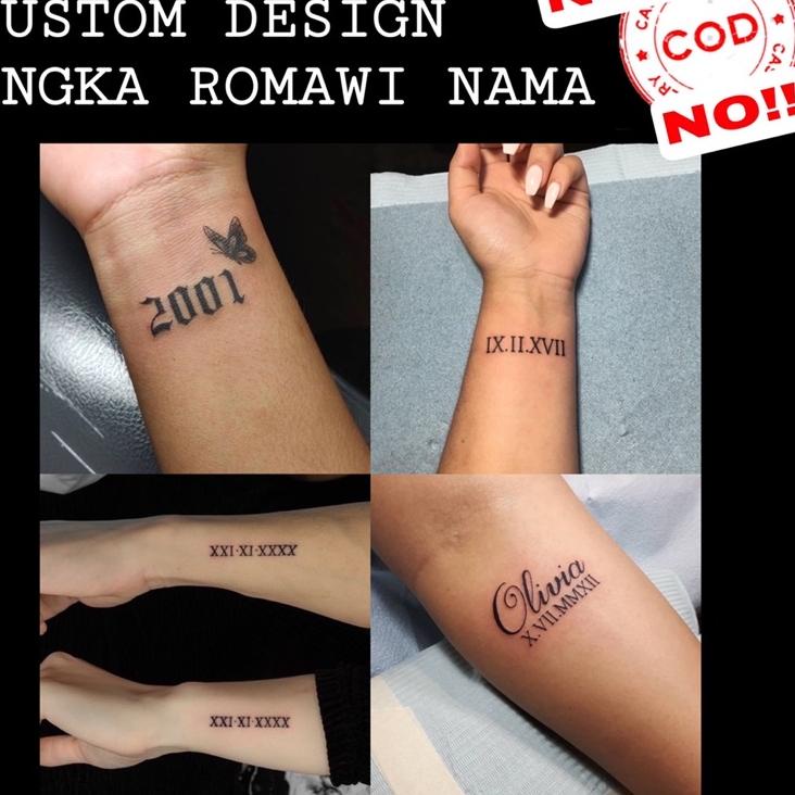 Penjualan Terbanyak.. CUSTOM STICKER HENNA TATTO NAMA, ANGKA DAN ROMAWI