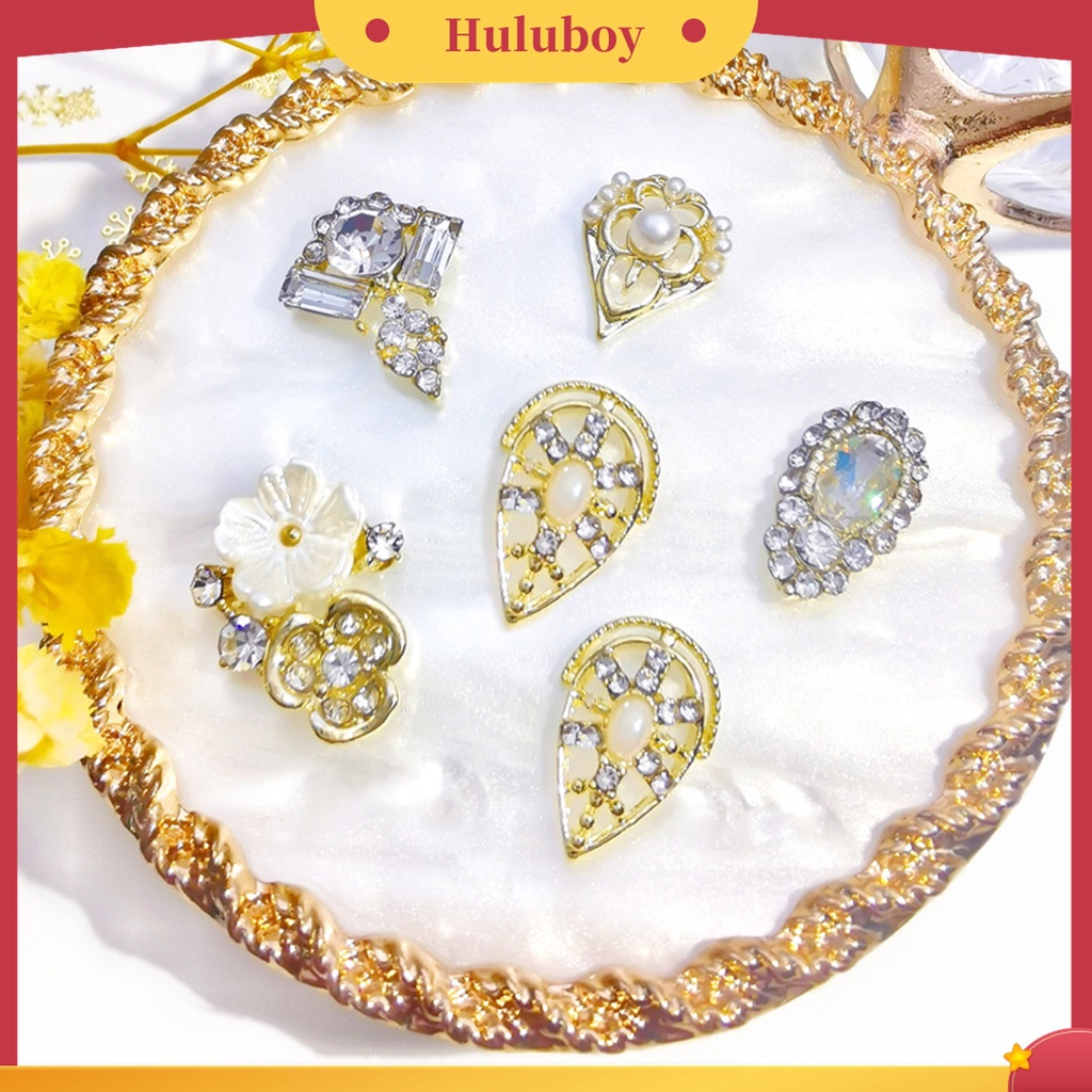 Huluboy Huluboy♡ 10pcs / Kantong Berlian Imitasi Bahan Alloy Untuk Dekorasi Nail Art