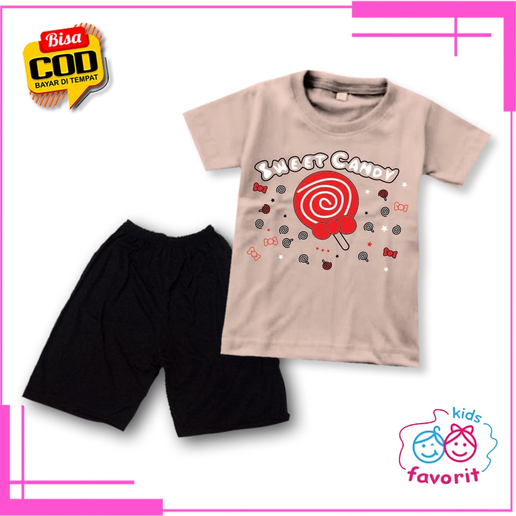 Favorit kids baju setelan anak perempuan lengan pendek