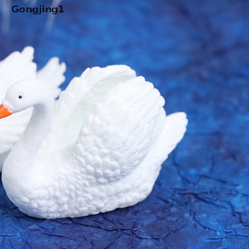 Gongjing1 2 Pcs Miniatur Angsa Mini Untuk Dekorasi Taman Minifairy Gardenrumah DIY