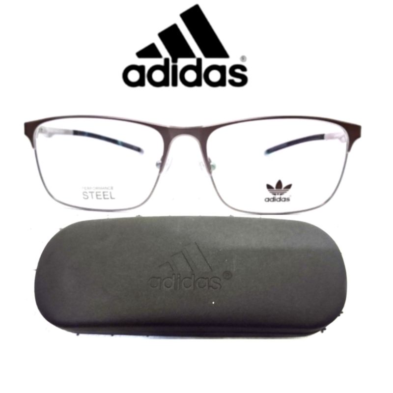 Kacamata Frame Pria Titanium Sporty Adidas C08-S57 Silver - Size Besar
