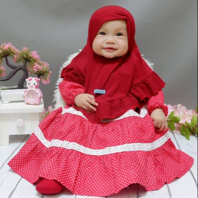 GAMIS ANAK POLKADOT LUCU BAHAN KATUN JEPANG ORI BAYI 6BLN-5THN
