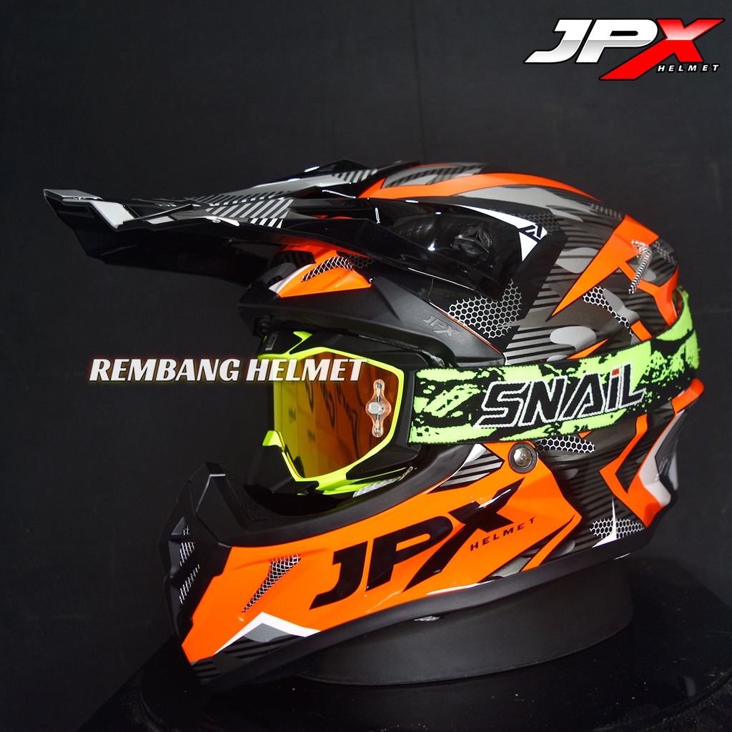 HELM JPX CROSS_FOX1 X35 - FLUO RED GLOSY  PAKET GANTENG GOOGLE SNAIL HELM JPX KLX ORIGINAL HELMET MOTO TRAIL SUPERMOTO HELM FULL FACE MOTO CROSS TERBAIK-MX36 STABILLO/RED