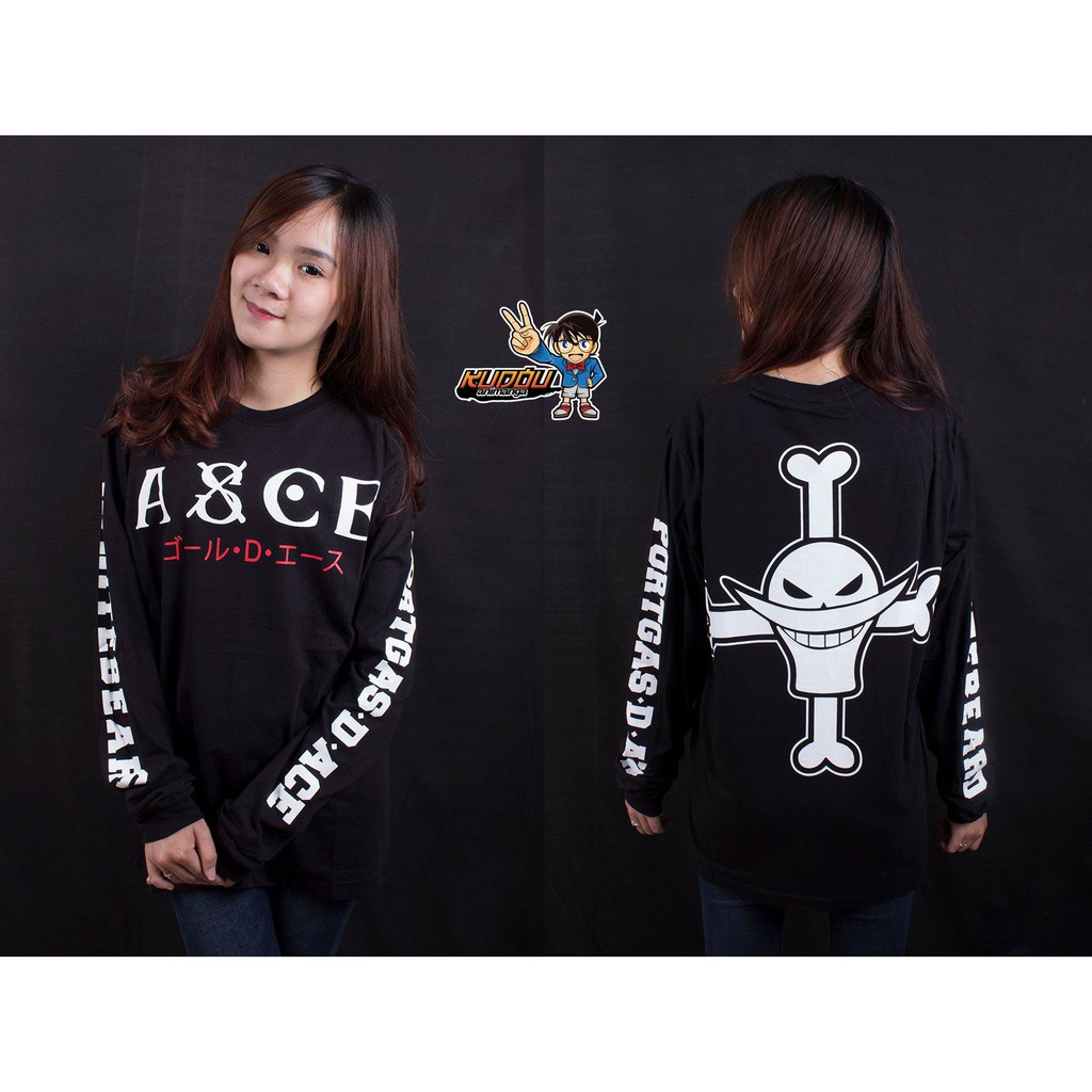 Kaos Lengan Panjang Asce Ultimate Onepiece Shirohige Black