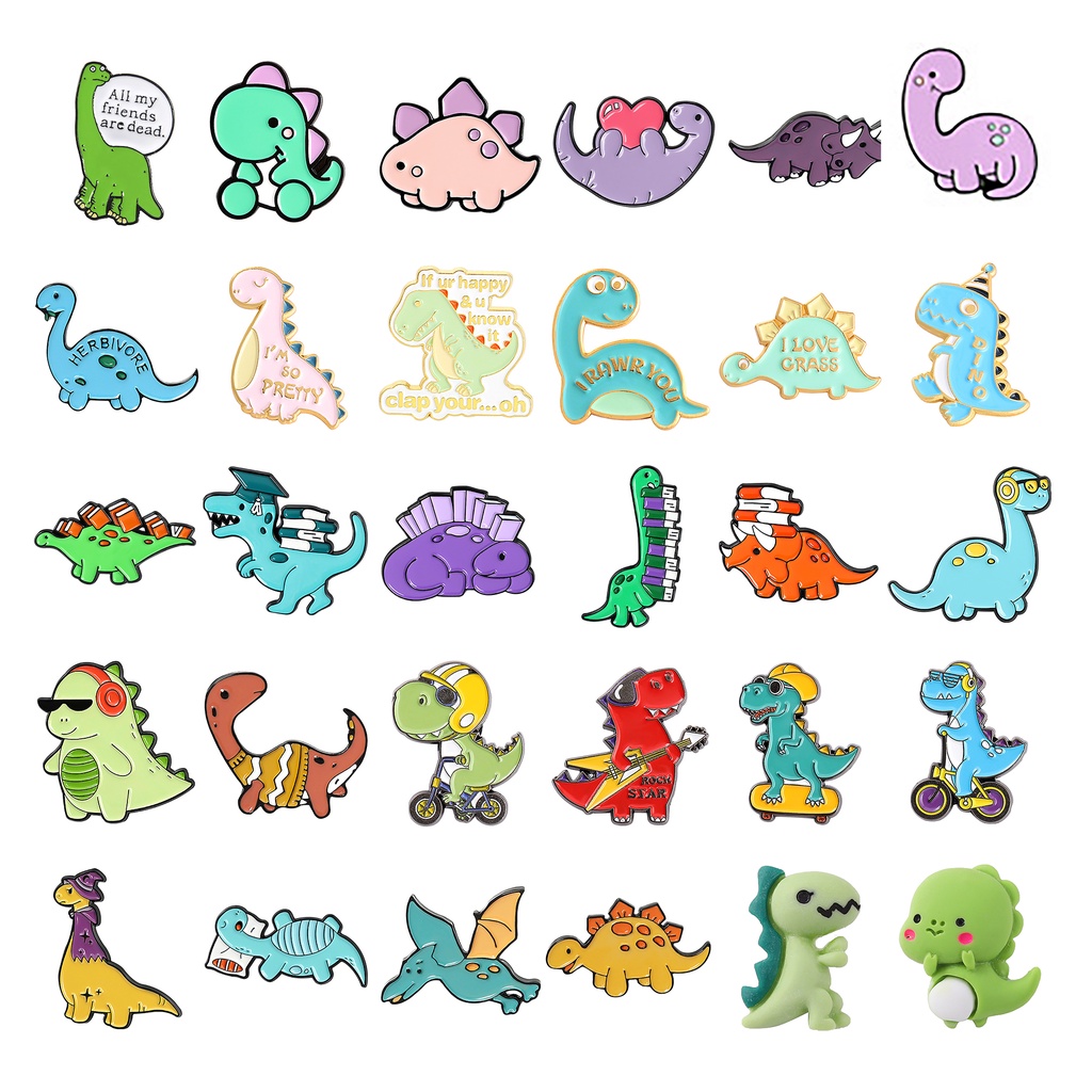 44 Gaya Bros Pin Desain Kartun Dinosaurus Untuk Aksesoris Pakaian