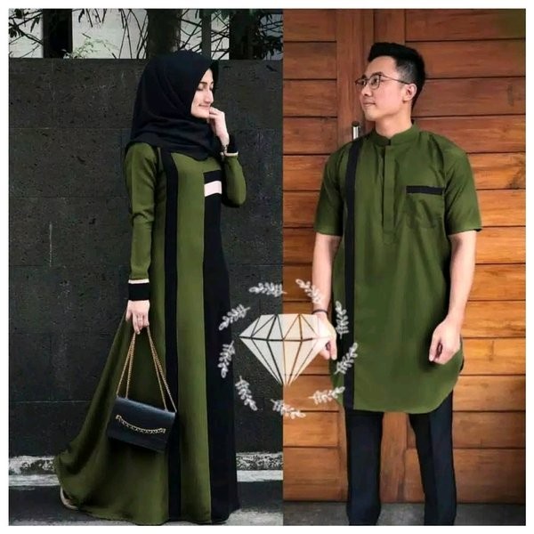 Dress Couple Wanita Syari Fashion Seragam Pria Busana Muslim Jubah