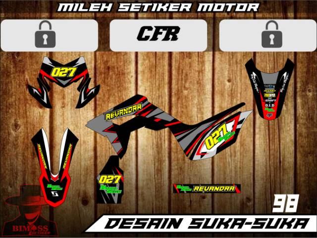 Decal stiker motor crf