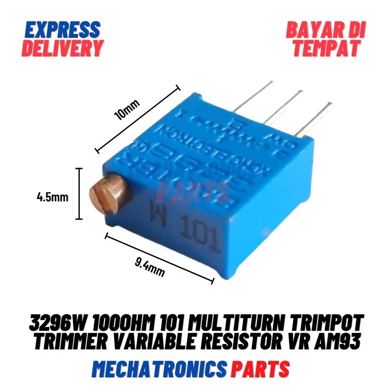 [PAS-9389] 3296W 100OHM 101 MULTITURN TRIMPOT TRIMMER VARIABLE RESISTOR VR AM93