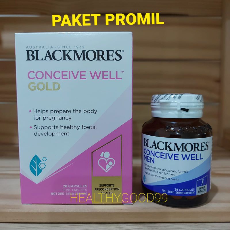 Paket Promil Blackmores Conceive Well Gold 56 capsul + Blackmores Conceive Well Men 28 tablet