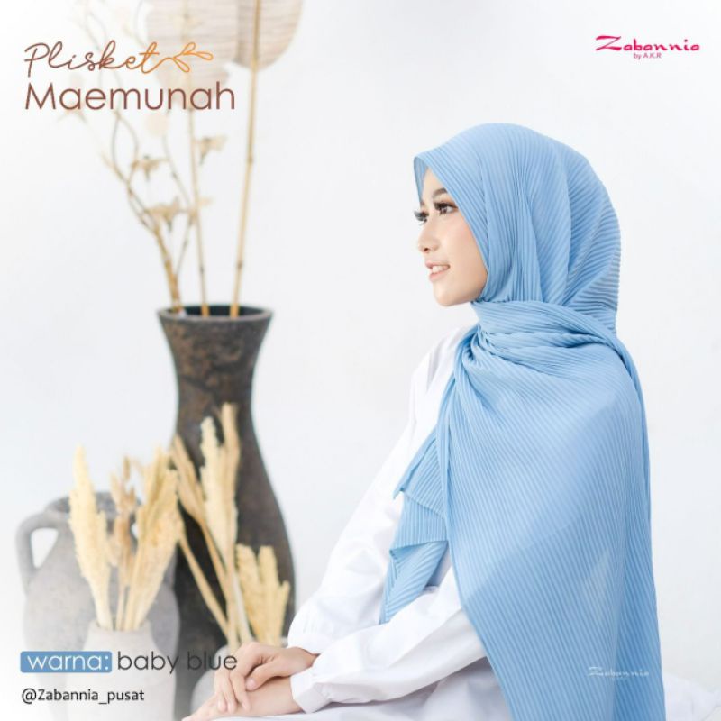 HIJAB PASHMINA PLISKET FULL  MAEMUNAH || ORI ZABANNIA