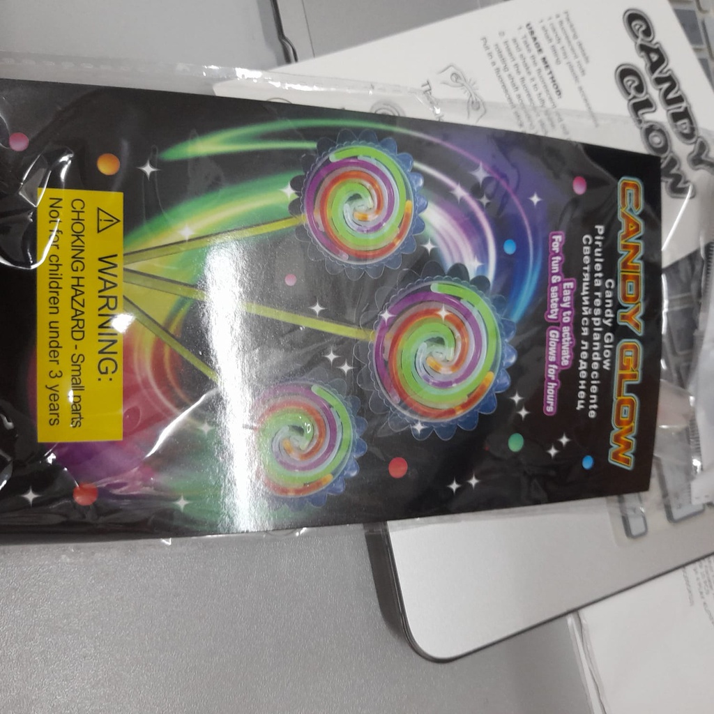 Lollipop Candy Glow in the Dark Permen Glow Warna Warni GLOWSTICK
