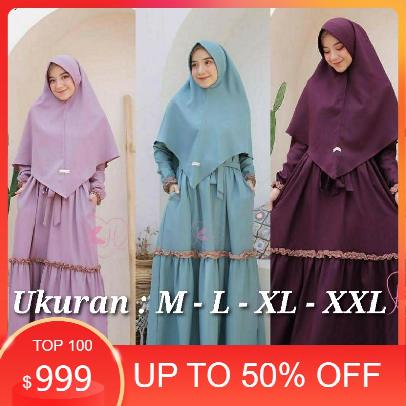 GAMIS SYARI UKURAN M L XL XXL GAMIS SET KHIMAR DRESS BUSUI TERBARU BAJU MURAH POLOS GAMIS KEKINIAN T