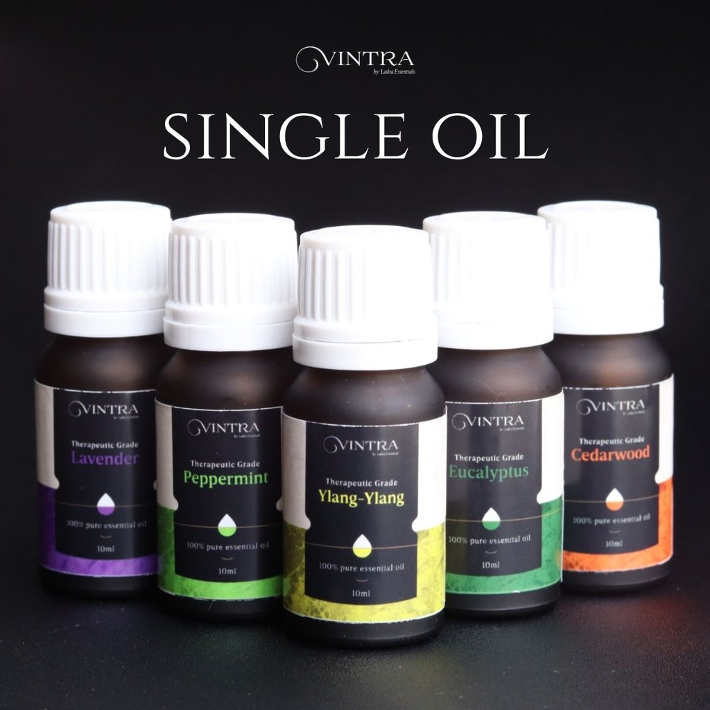 100% ORIGINAL AROMATERAPI 100% PURE ESSENTIAL OIL AROMATHERAPY THERAPEUTIC VINTRA TANPA ALKOHOL 10ML