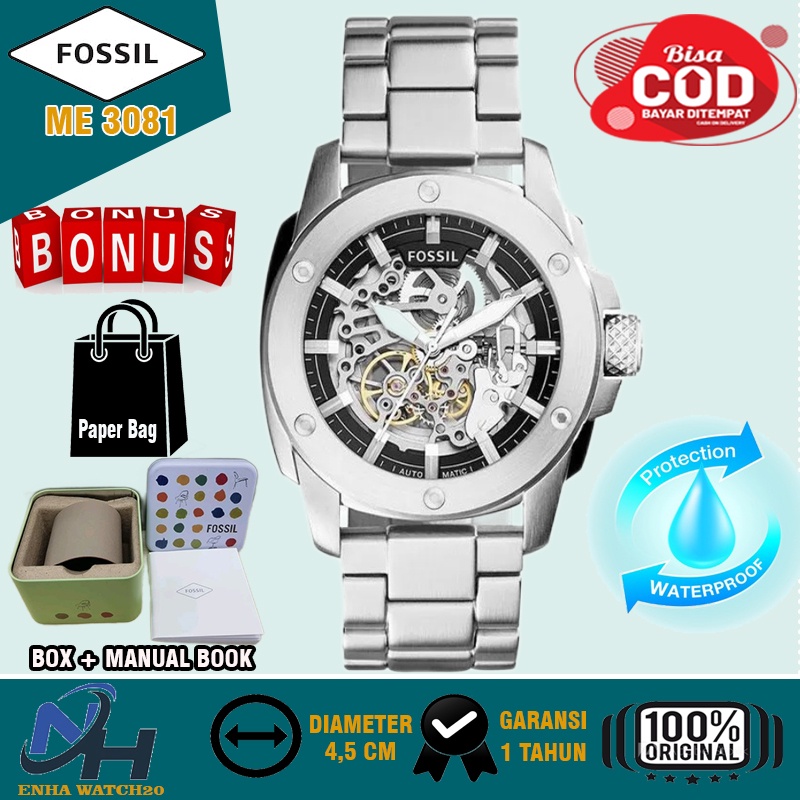 Jam Tangan Pria Otomatis ME3081Arloji Cowok laki Remaja Dewasa Anti Air ME 3081 Machine Automatic Sk