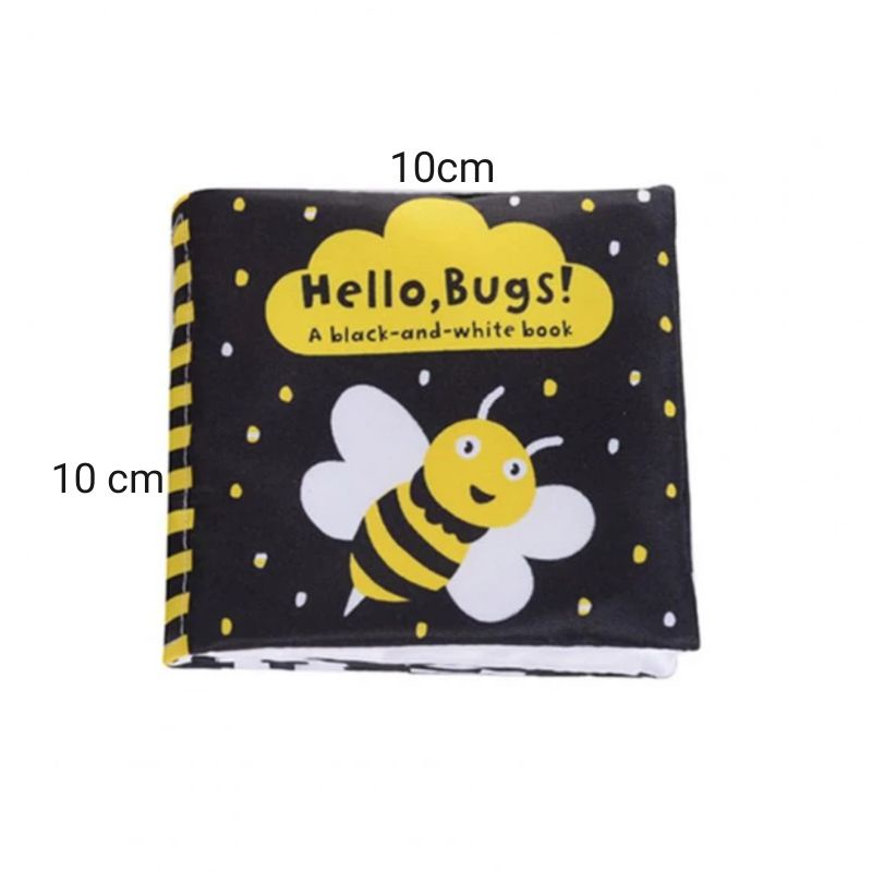 Buku Kecil Bahan Kain Mainan Edukasi Bayi Hitam Putih Kontras Soft Cloth Book Baby Softbook Black White Kado Anak Buku Bantal Sensory Stimulasi Visual Bayi Newborn Tummy Time