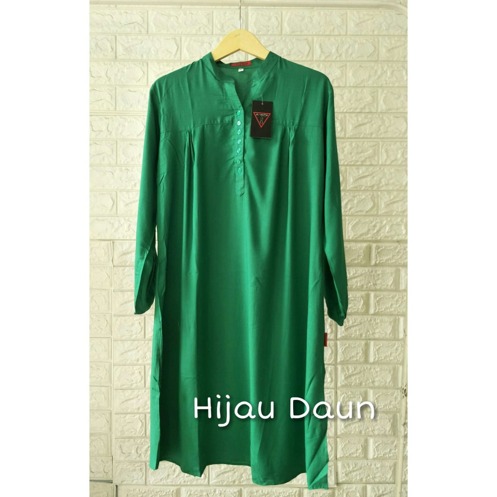 Tunik polos rayon Hijau Daun