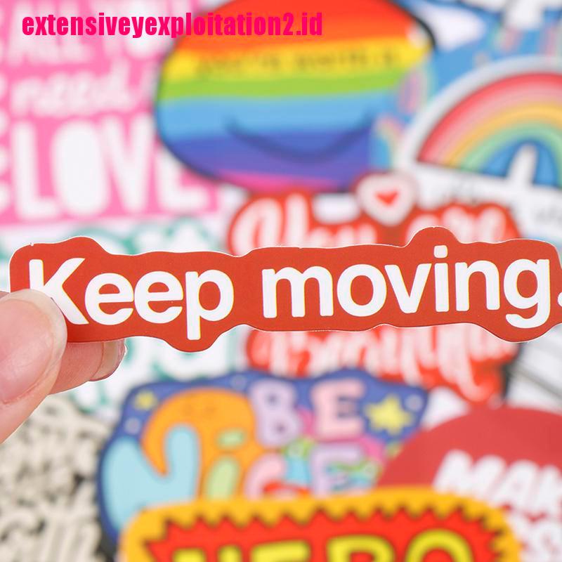 &lt; E2id &amp; &gt; 50Pcs / Set Stiker Dinding Motivasi Untuk Dekorasi Rumah