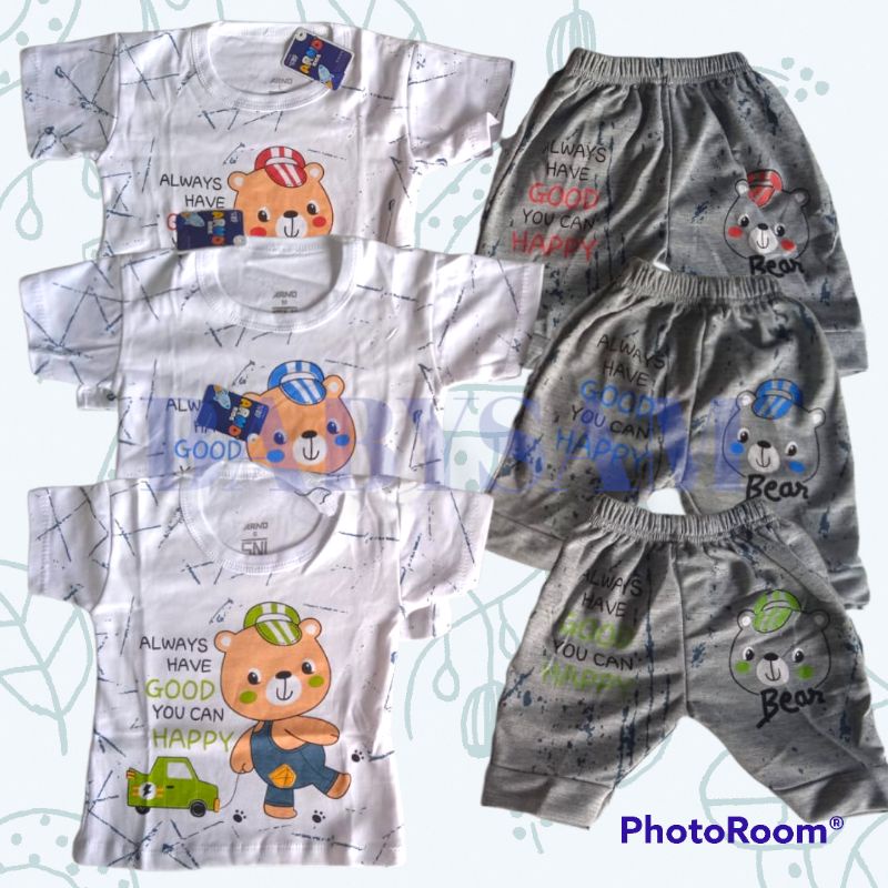 Setelan Joger Baby Boy 0-18 Bulan Motif Kartun Lucu || Pakaian Anak Bayi Kaos Anak Retro || Set Laki laki