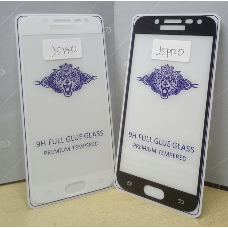 TEMPERED GLASS FULL LEM SAMSUNG J5 PRO J530 BLACK WHITE GOLD - BC