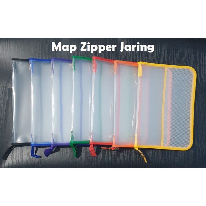 

1319 - Map Zipper Jaring Folio / School Bag / Document Keeper / Folder / Organizer