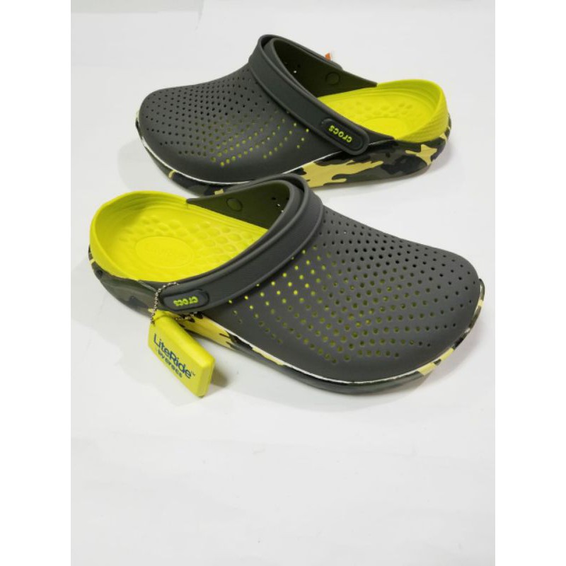 SANDAL Crocs literide army PRIA WANITA /Crocs literide motif  / sepatu sandal crocs