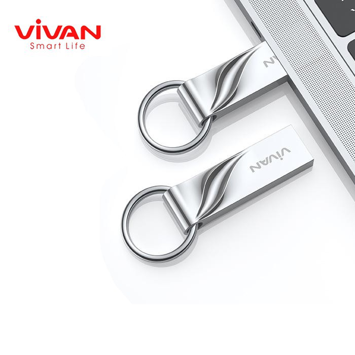 Flashdisk VIVAN VF316 16GB With Ring Design Silver - Garansi Resmi 5 Tahun