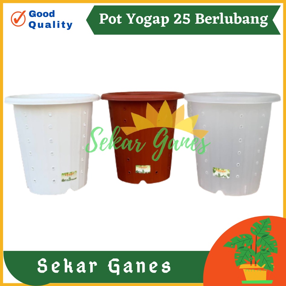 Sekarganes Pot Yogap YPT 25 Putih Bening Transparan Merah Bata Merah Coklat Terracota Terracotta  Berlubang