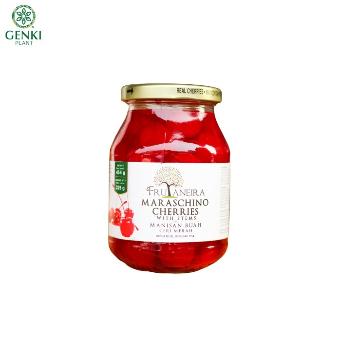 

f0fjhubfe00 Frutaneira Red Maraschino Cherries (With Stems) - 454 G DsGk