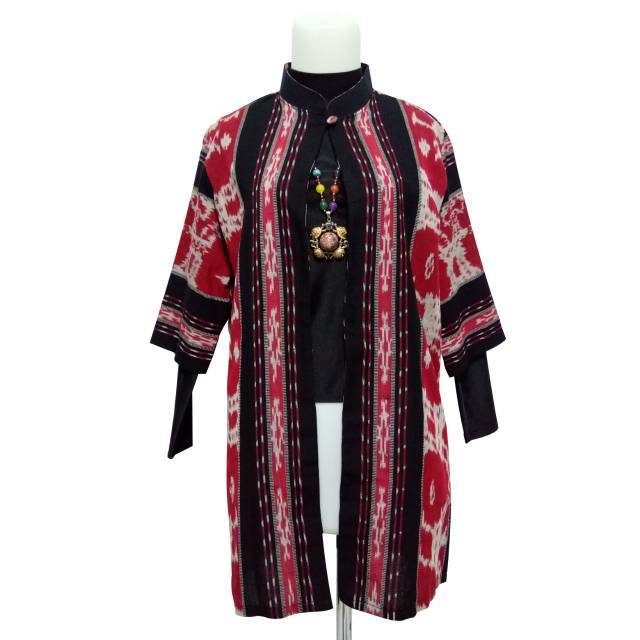 ECN Long Outer Tenun Etnik Sumba Kancing