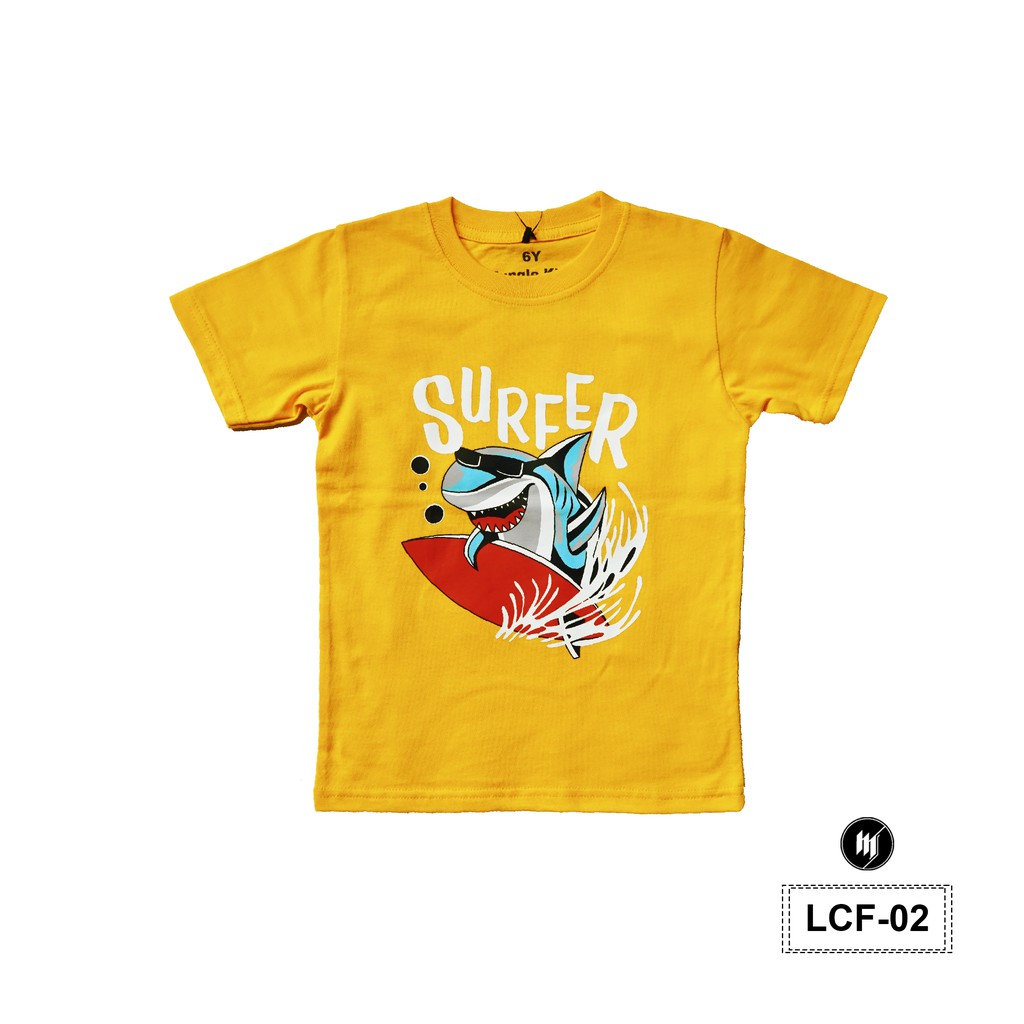  Kaos  Anak Jungle Kids warna  Kuning Emas  LCF02 Shopee 