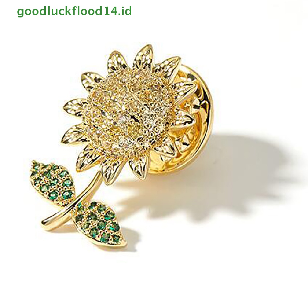 Bros Bentuk Bunga Matahari Ikatan Simpul Aksen Kristal Berlian Imitasi Untuk Aksesoris Pesta Pernikahan