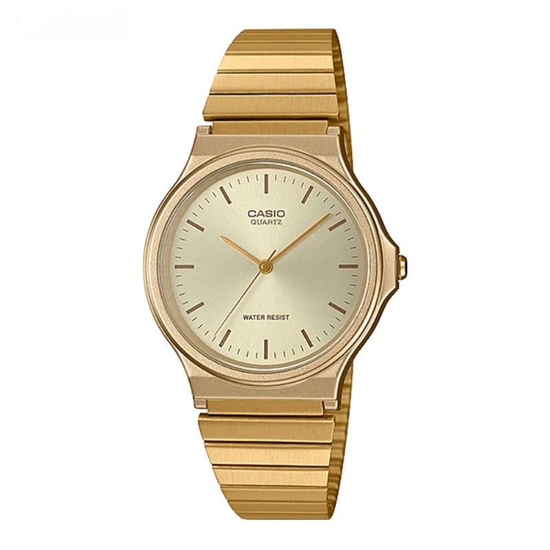 Casio Original MQ-24G-9E / MQ24G-9E Jam Tangan Analog Rantai Stainless Steel Gold Emas