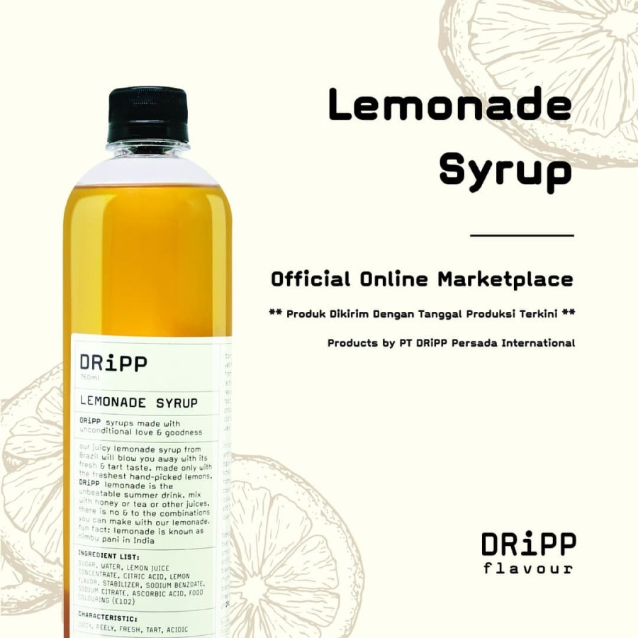 

DRiPP Lemonade Flavour Syrup (Sirup Rasa Lemon)