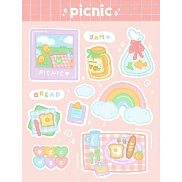 

stiker aestetic sudah di potong/tidak dipotong