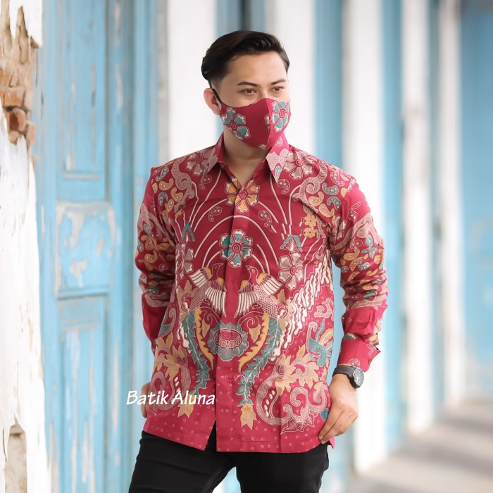 Kemeja Batik Pria Lengan Panjang Premium Furing  Solo Produsen Batik Aluna PCW 068