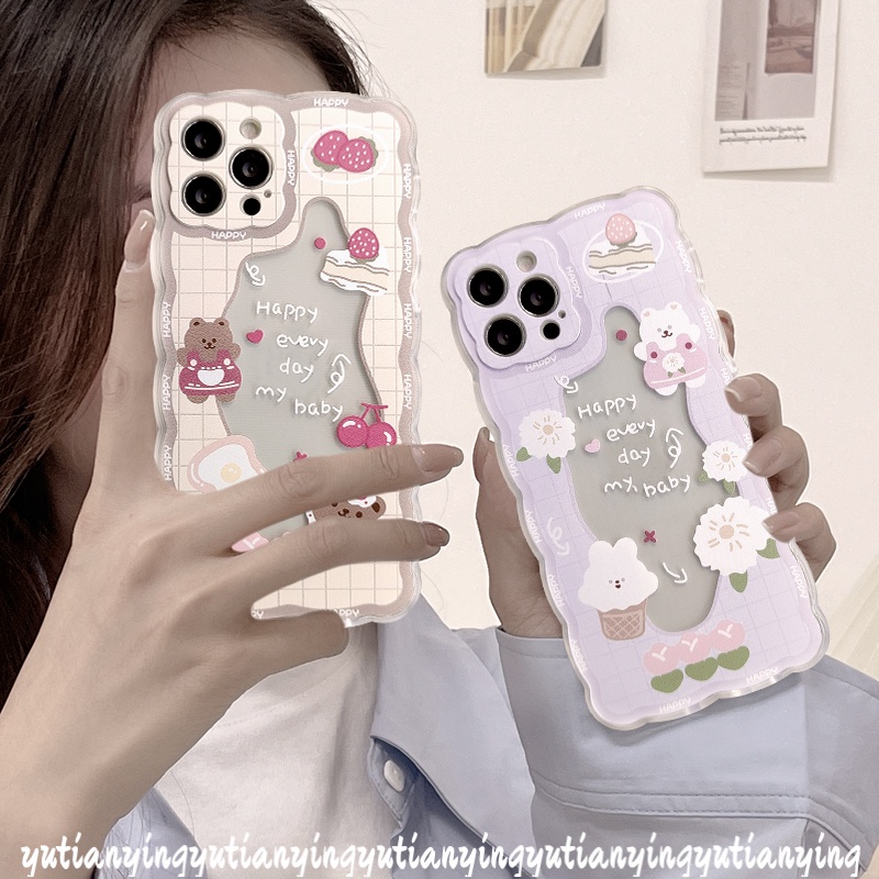 Soft Case Tpu Motif Beruang / Kelinci Untuk IPhone 6 6s 7 8 Plus 13 12 11 Pro Max 7 Plus XR 8Plus X XS Max