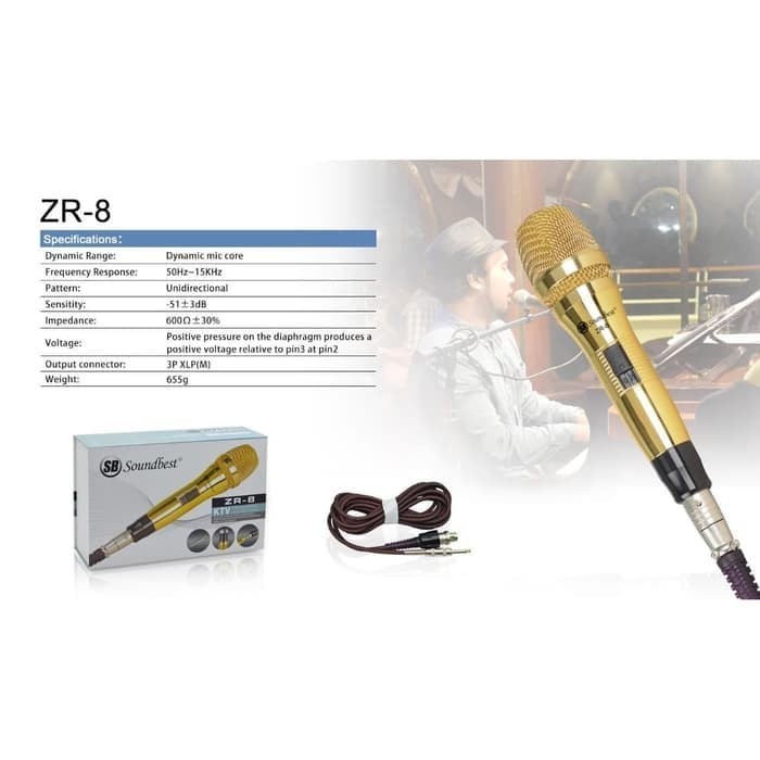 Microphone Kabel Soundbest ZR 8 Gold