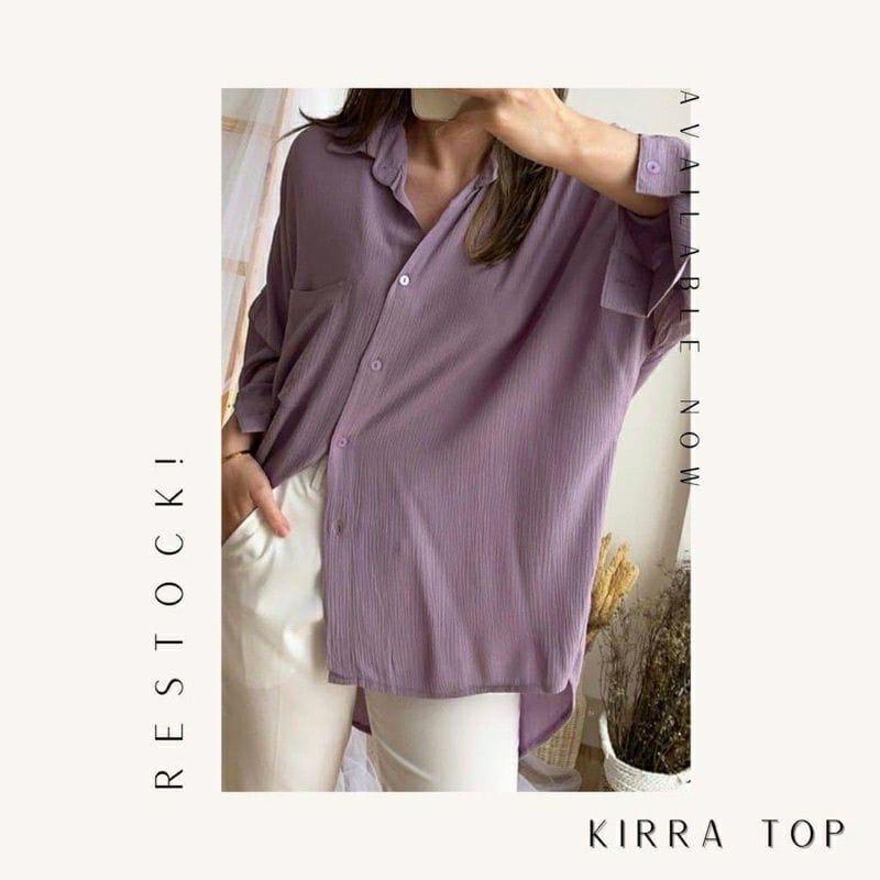 Kirra Top Korean Style Kemeja Shirt Crinkle