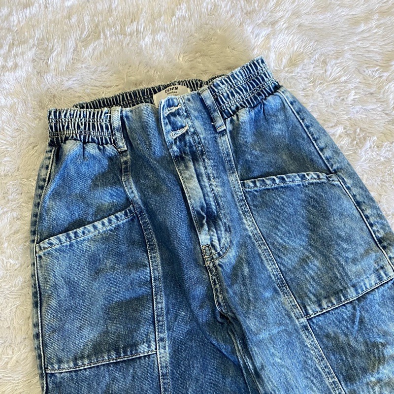 JOGGER JEANS DENIM BERSHKA HIGHWAIST