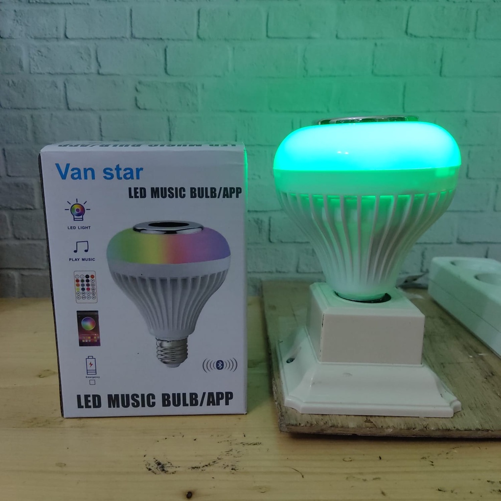 Promo!! Lampu Speaker Musik Bluetooth Van Star 12W - Lampu Bohlam Speaker Bluetooth 16 Warna